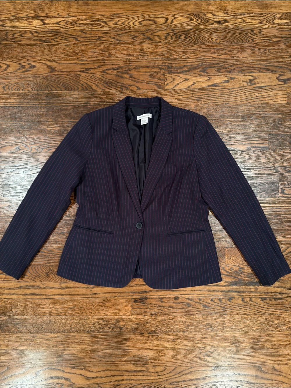 Vintage Liz Claiborne Navy Blazer with Red Pinstripes